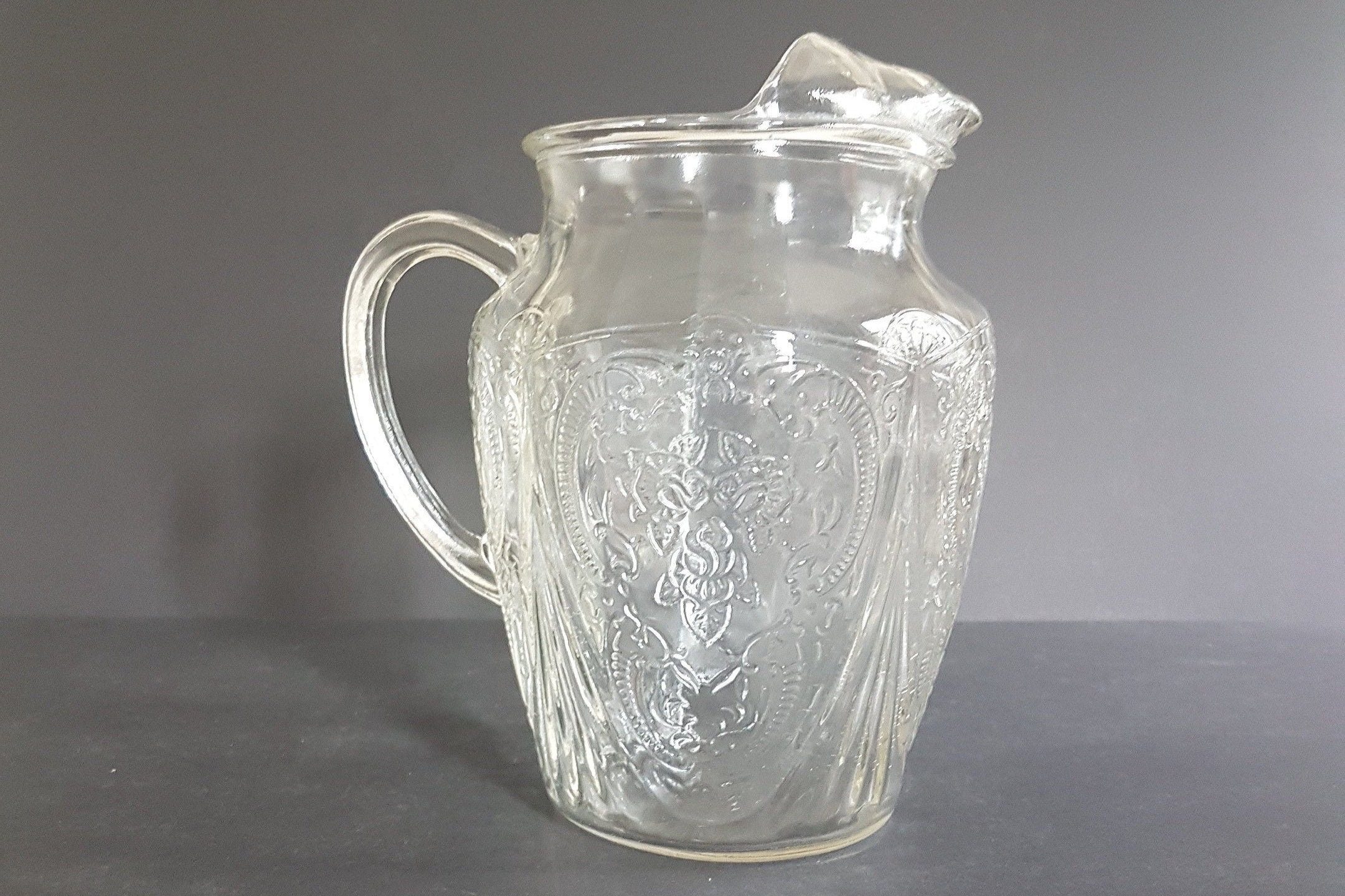 Vintage Hazel Atlas 1 Cup Glass Measuring Cup Embossed Clear Straight Side