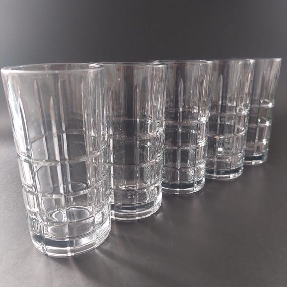 Anchor Hocking Manchester 16oz Iced Tea Glass Set of 5 Tartan Pattern