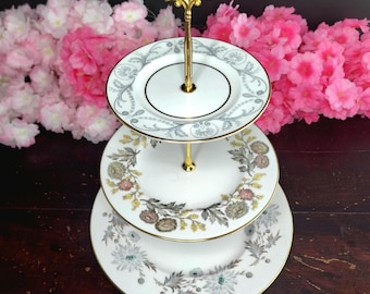 Handmade 3 Tier Bone China Cake Stand Wedding Dessert Display Vintage Serving Tray Centerpiece
