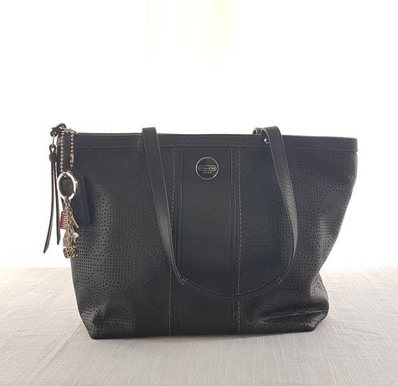 genuine leather chanel tote black