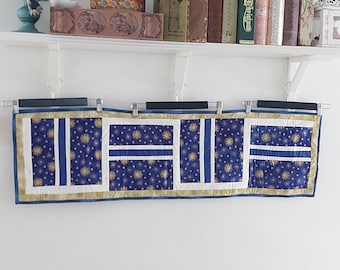 Vintage Christmas Quilted Table Runner 44x13 inch Holiday Decor Handmade Festive Dining Centerpiece