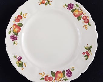4pc Grindley Marlborough Royal Petal Evesham 9 inch Dinner Plate Set with Fruit Border