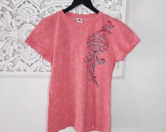 Harley Davidson Motorcycle Salmon Peach TShirt RK Stratman Dealer Apparel Orlando Florida