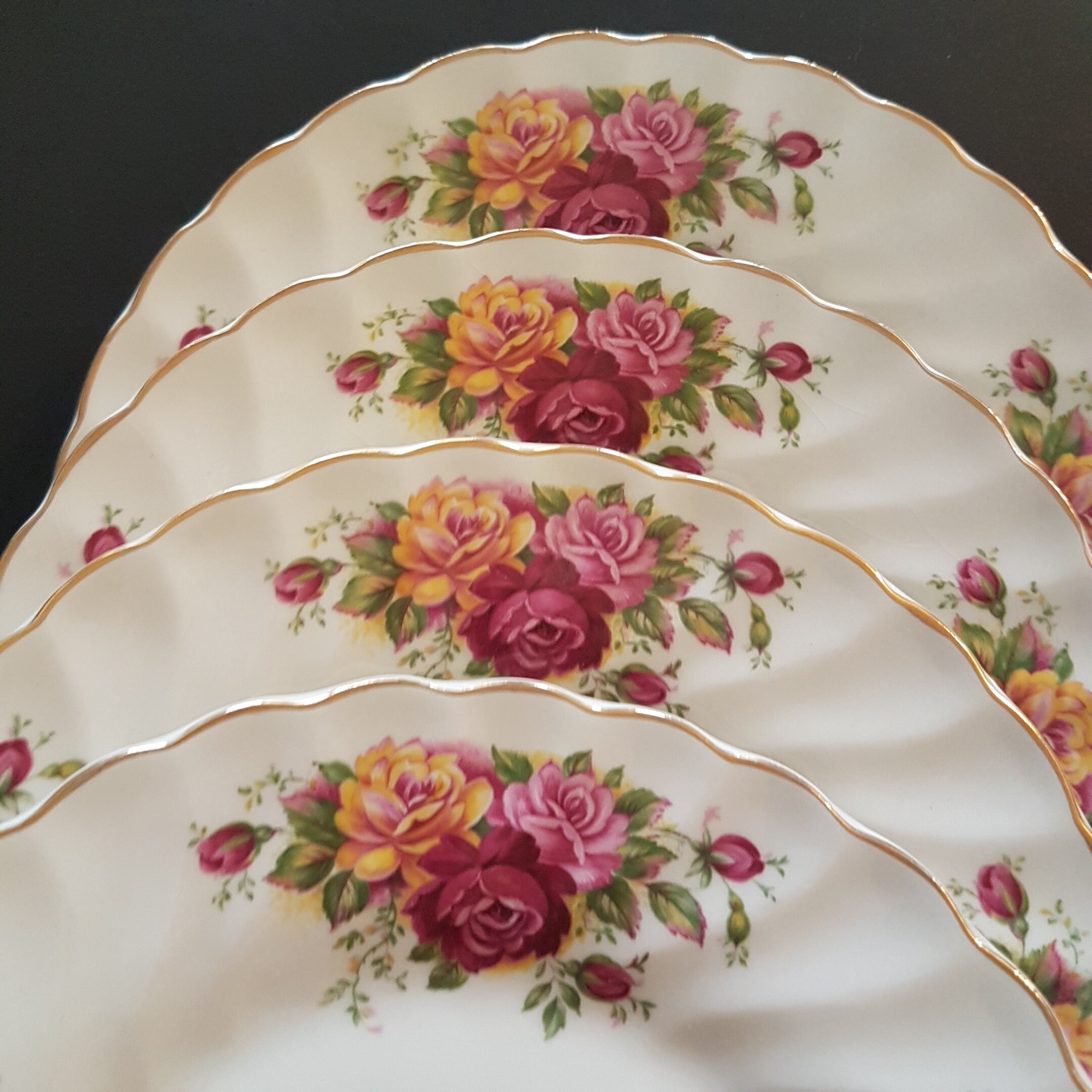 Myott ROSE GARDEN Dessert Plates Set of 4 Vintage Ironstone Etsy