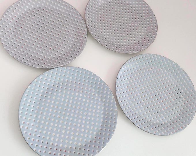 Polka Dot Porcelain Salad Plates Set of 4