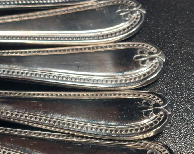 Royal Doulton Beaded Stainless Steel Soup Spoons Set - Vintage Flatware Collection (6 Pieces)