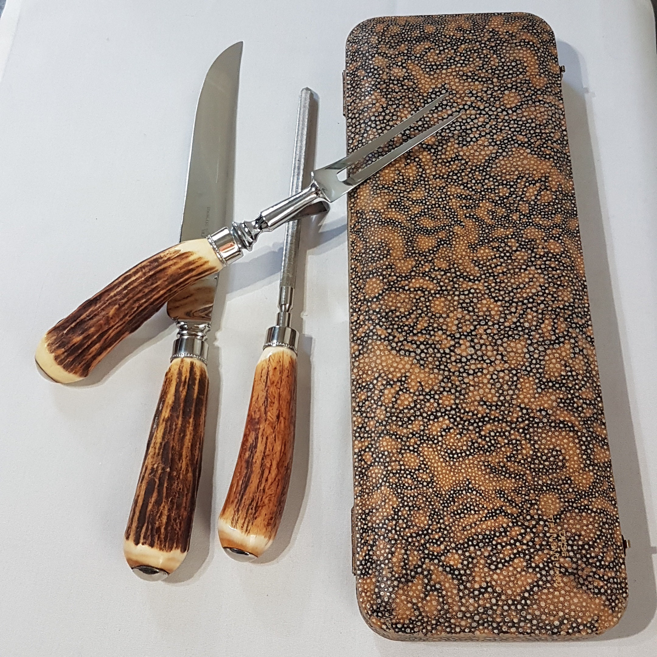 GENUINE Stag Horn Meat Carving Set