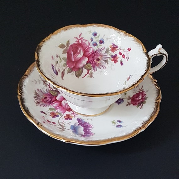 Vintage Paragon Rosealee Tea Cup and Saucer: Pink Cabbage Roses, Bone China England