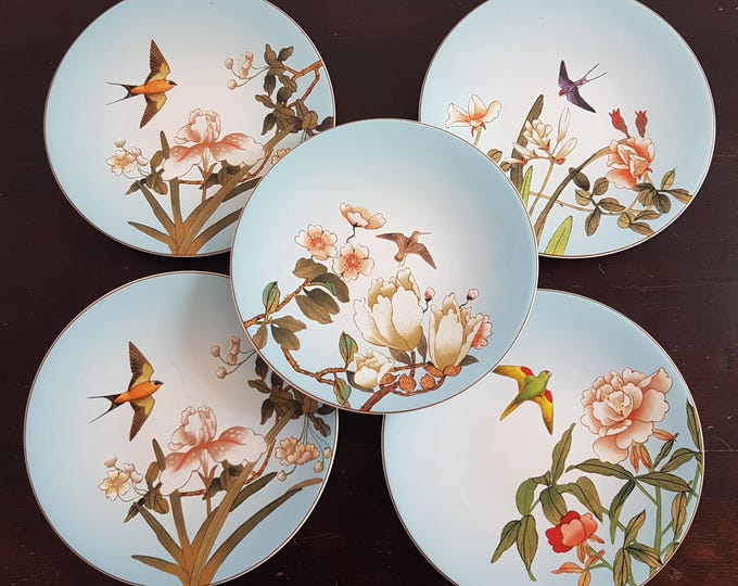 Pier 1 Imports Chinoiserie Dessert Stoneware Plate Set
