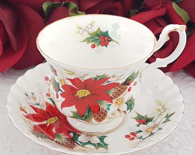 Royal Albert POINSETTIA Tea Cup & Saucer with Gift Options