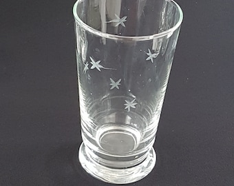 12oz Beer Glasses with 6 Point Etched Star by Libbey Glass, Set of 6