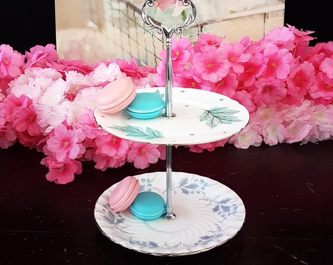 Elegant 2-Tier Bridgerton-Inspired Stand for Tea Parties, Desserts, and Jewelry Display
