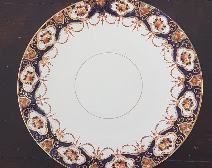 2pc Royal Albert HEIRLOOM 9 inch Luncheon Plate in Imari Colors, Crown China Stamp,
