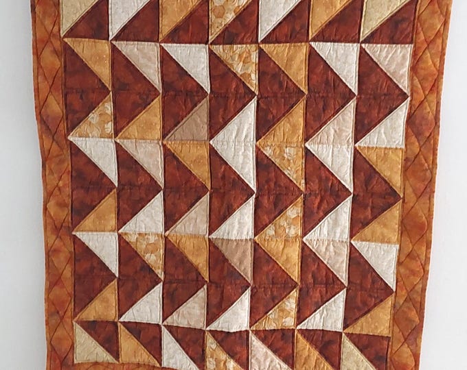 Country Decor Quilted Table Topper Wall Hanging 42x37 Handmade Kitchen Runner Mat