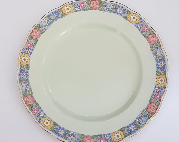 Vintage Grindley Almond Petal Rainbow Salad Plates Ironstone Dinnerware for Dessert & Salad, Each Plate