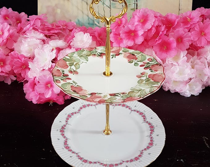 Elegant 2-Tier Bridgerton-Inspired Stand for Tea Parties, Desserts, and Jewelry Display