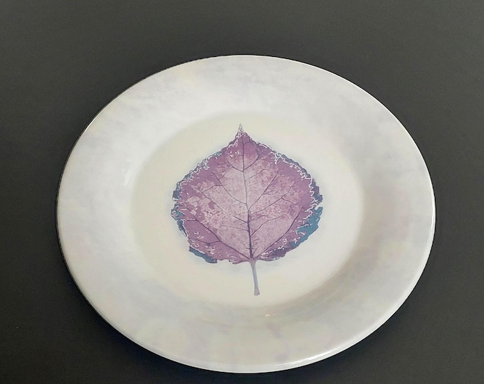 Portmeirion Dusk Salad Plates Set of 4 Purple Leaf Botanical Vintage English Dinnerware