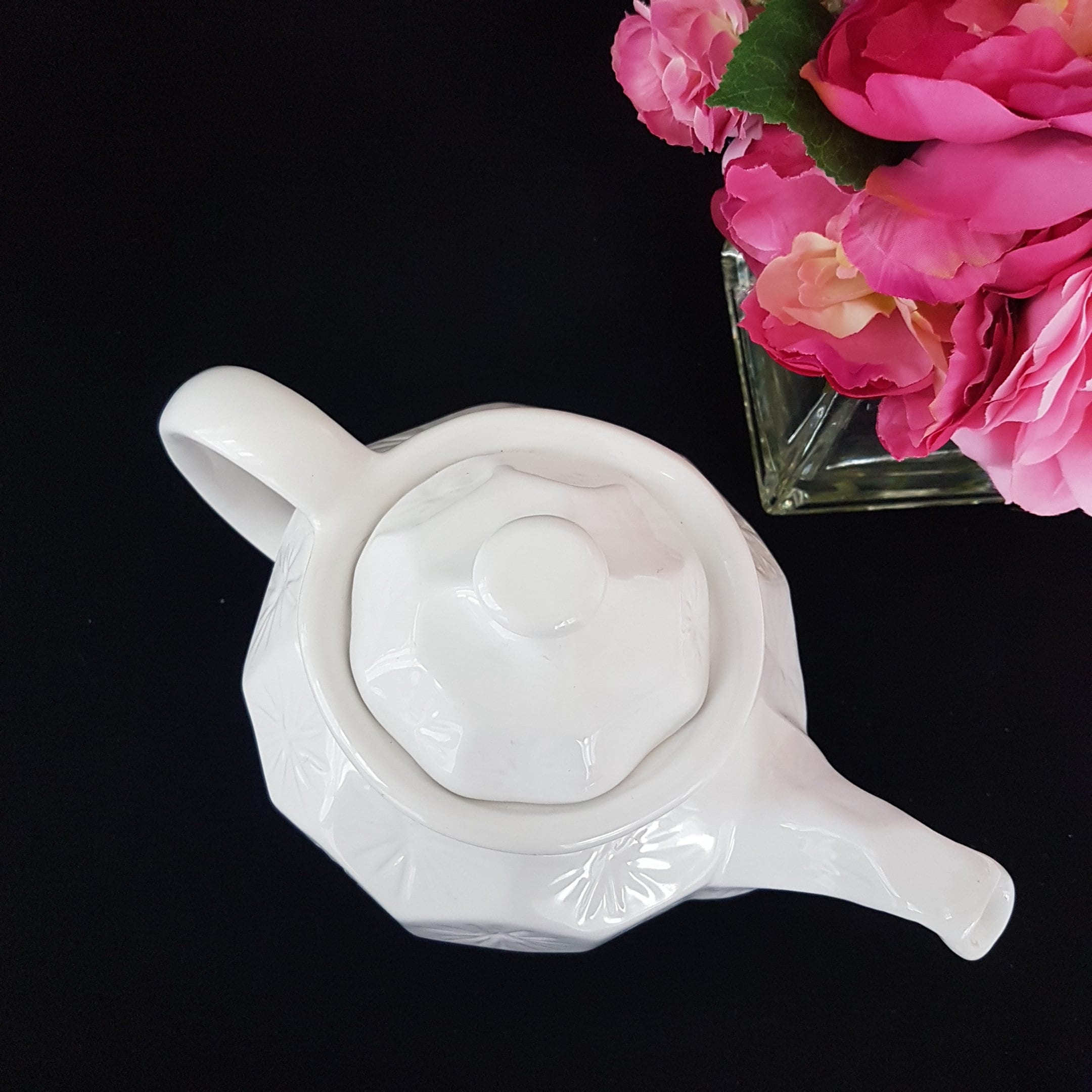 Vintage White Farval Portuguese Pottery, 4 Cup Teapot, Made in Portugal