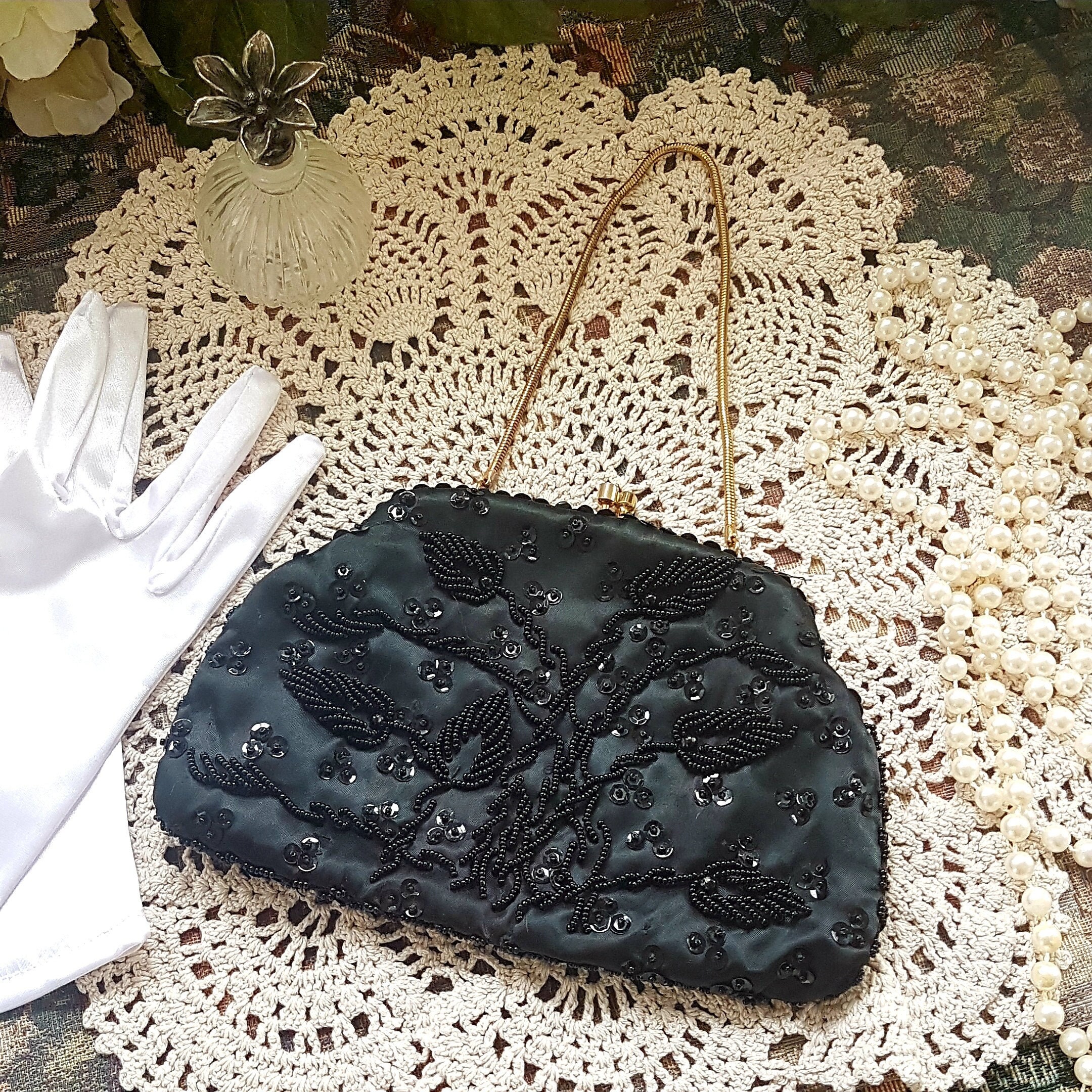 Elegant black evening bag