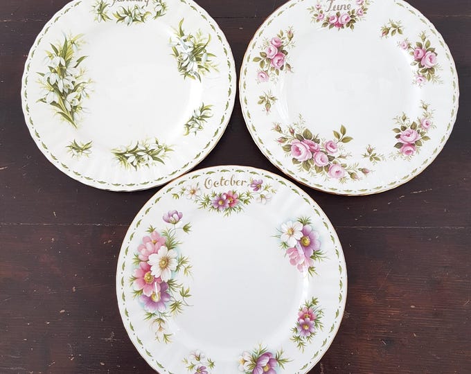 CHOICE of Royal Albert Flower of the Month 8 inch Dessert Plate, January June or October