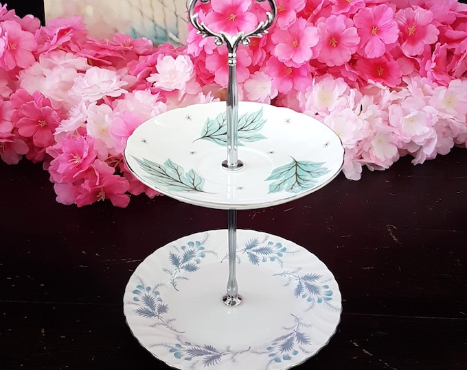 Elegant 2-Tier Bridgerton-Inspired Stand for Tea Parties, Desserts, and Jewelry Display