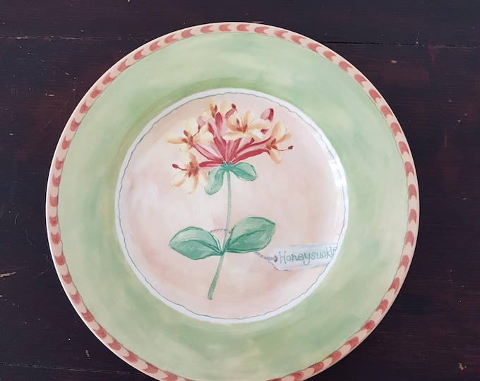2pc Royal Stafford Gardeners Journal Honeysuckle Salad Plate Set