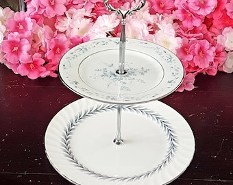 Elegant 2-Tier Bridgerton-Inspired Stand for Tea Parties, Desserts, and Jewelry Display