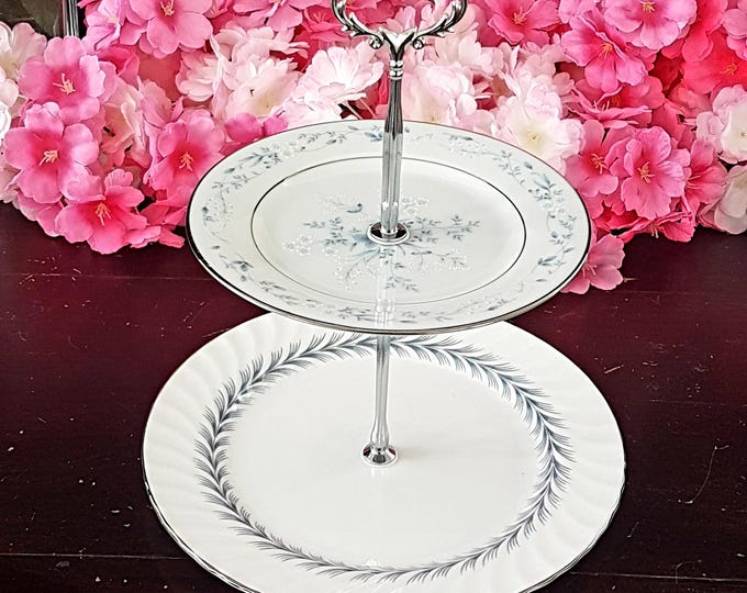 Elegant 2-Tier Bridgerton-Inspired Stand for Tea Parties, Desserts, and Jewelry Display