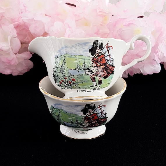 Vintage Tea Set Cream Jug and Sugar Bowl James Kent Scottish Design