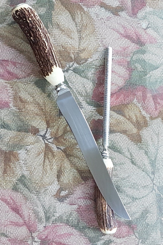 ヴィンテージ シェフィールド イングランド プレミア 本物の鹿角/シカ