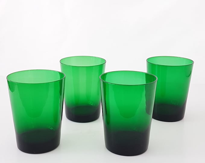 4pc Forest Green 12oz Blown Glass Tumbler Set