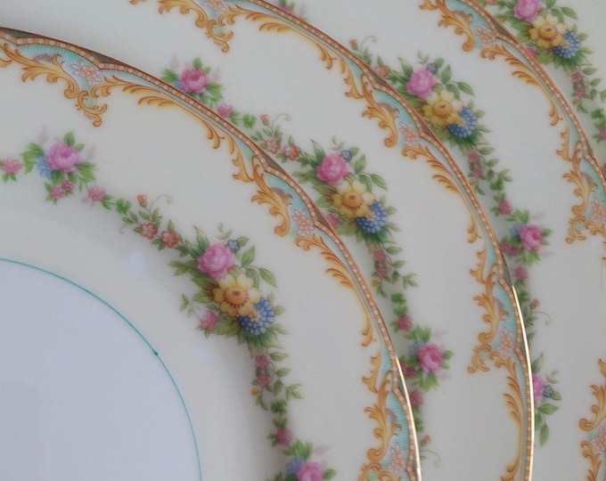 Noritake Milroy Dinner Plates Set of 4 Vintage Porcelain Dinnerware