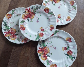 Royal Doulton Sherborne Side Plate Set of 4 England Vintage Floral China Discontinued