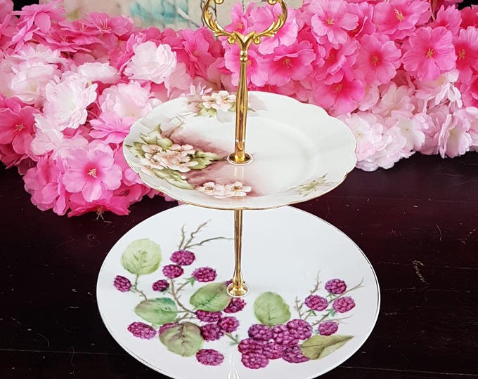 Elegant 2-Tier Bridgerton-Inspired Stand for Tea Parties, Desserts, and Jewelry Display