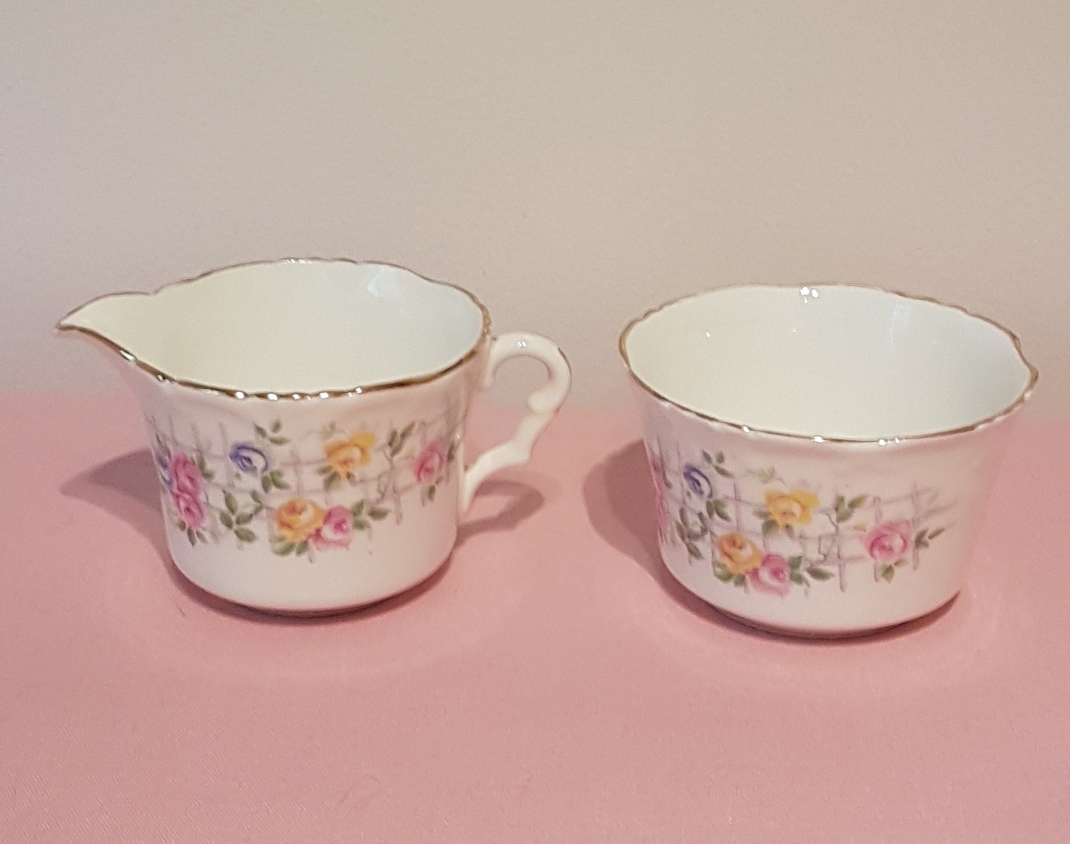 Vintage Floral Cream & Sugar Set, Collingwood Bros. China ...