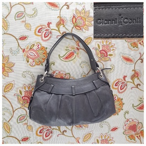 Vintage GIANNI CONTI Grey Leather Handbag