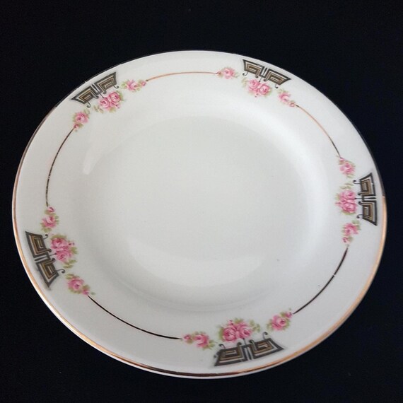 Vintage Wedgwood Pink Rose Dessert Plates Set English Ironstone China Dinnerware Antique Shabby Chic