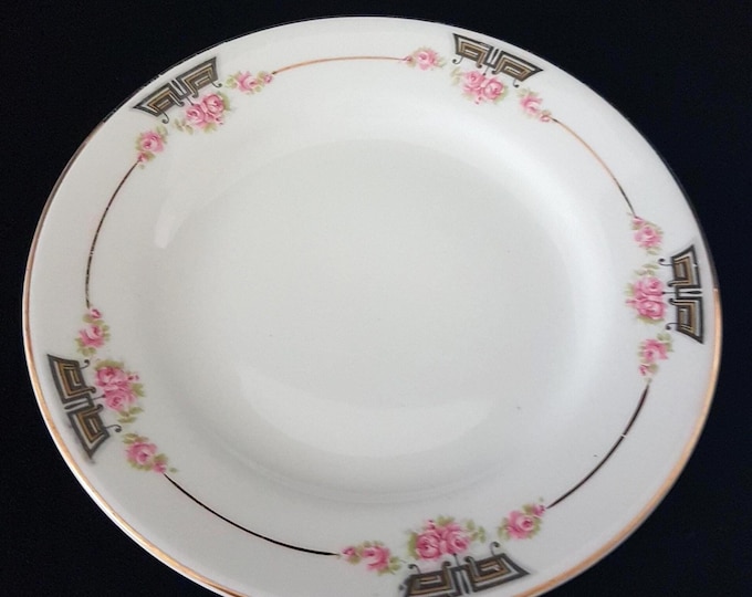 Vintage Wedgwood Dessert Plates Set: Pink Roses, Ironstone China, England
