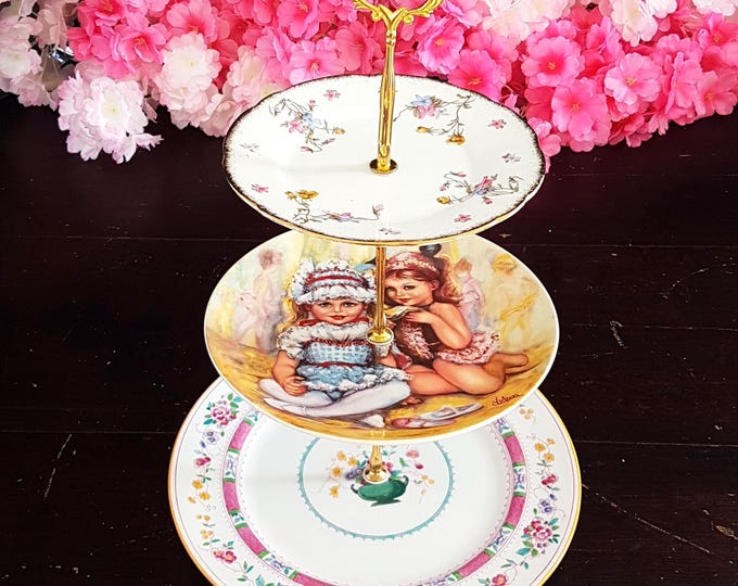 Handmade 3 Tier Cake Stand High Tea Dessert Cupcake Serving Tray Birthday Gift