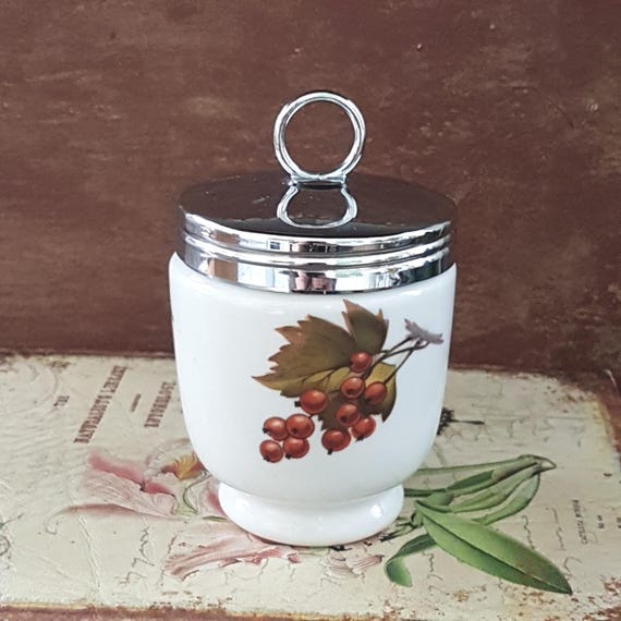 Royal Worcester Evesham Egg Coddler Vintage Ceramic Boiled Cooker Cup Kitchen Collectible Gift