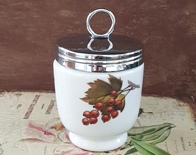 Royal Worcester Evesham Egg Coddler Vintage Ceramic Boiled Cooker Cup Kitchen Collectible Gift