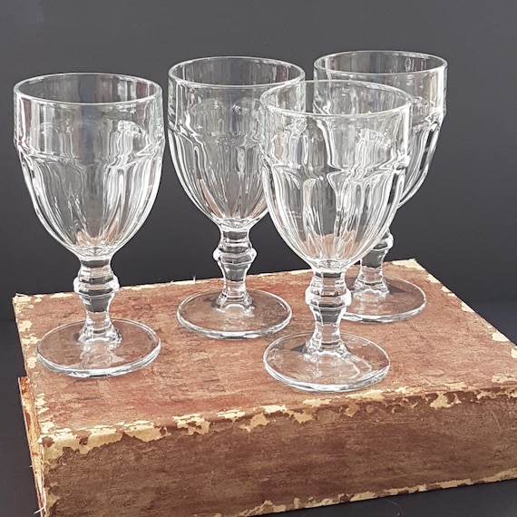Vintage Libbey Gibraltar Water Goblets – Set of 4 Clear 12oz Iced Tea Glasses