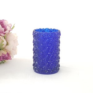 Fenton DAISY AND BUTTON Kobaltblauer Glasbecher, Votivkerzenhalter