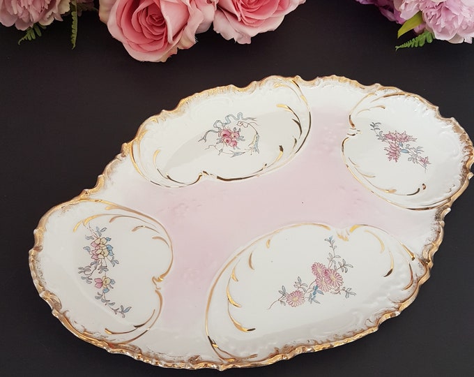 Limoges Porcelain Serving Platter, Unmarked, Vanity Tray, Dessert Plate