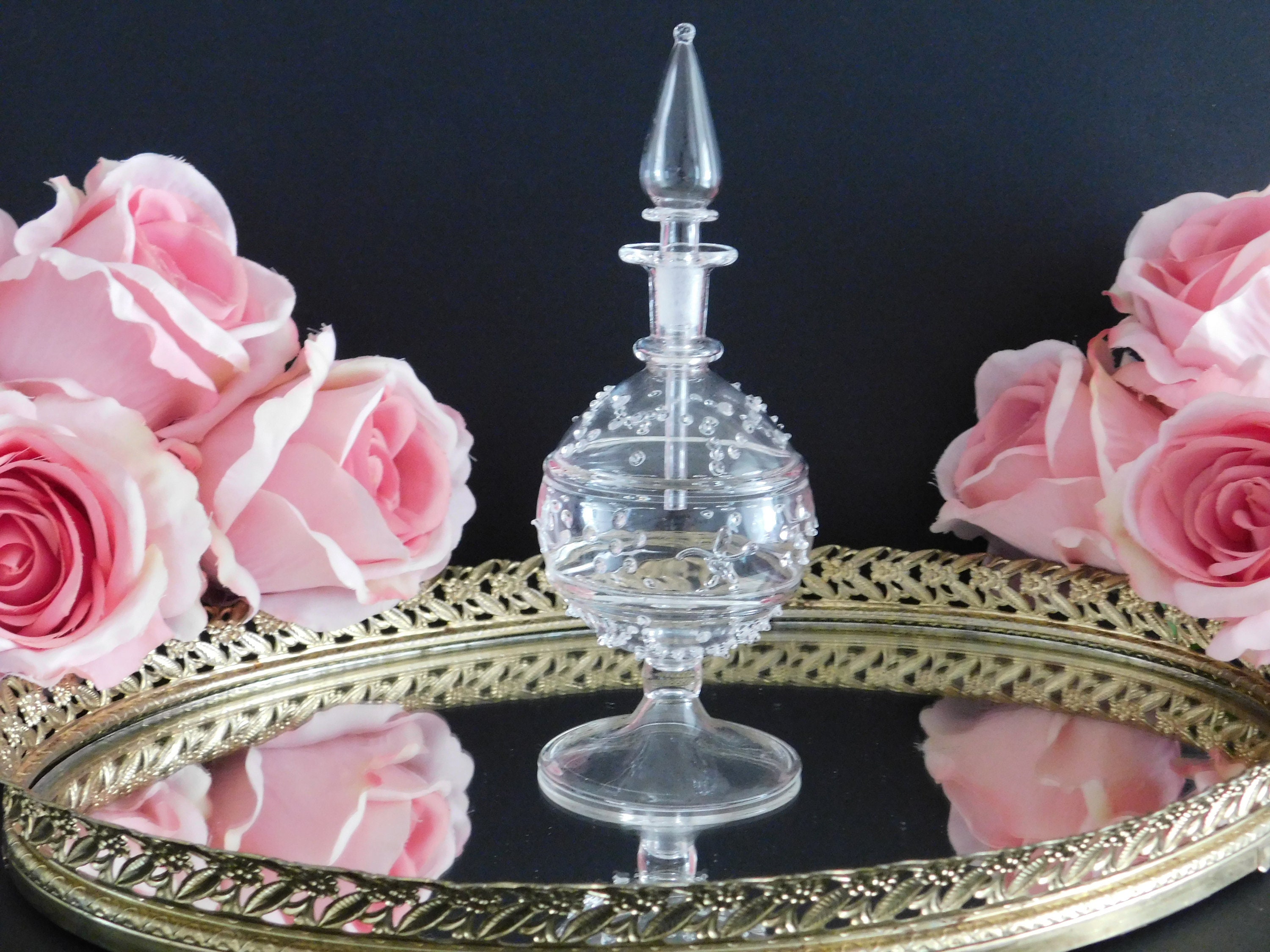 Vintage Perfume Bottle with Stopper, Decorative Aromatherapy Oil Bottle, Beauty Gift for Her