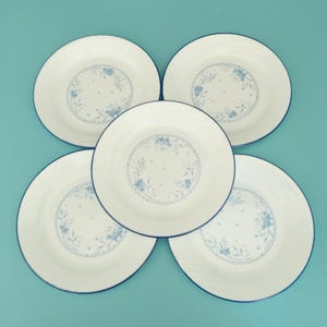 Vintage Corelle Celestial Blue 7 1/8" Salad Plates Set of 5 Replacement Dish