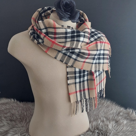 James Pringle Weavers Camel Thomson Tartan Wool Scarf - Scottish Celtic Gift