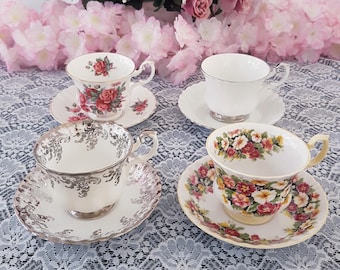 CHOICE of ROYAL ALBERT Tea Cup and Saucer, Vintage English Bone China, Afternoon High Tea Party