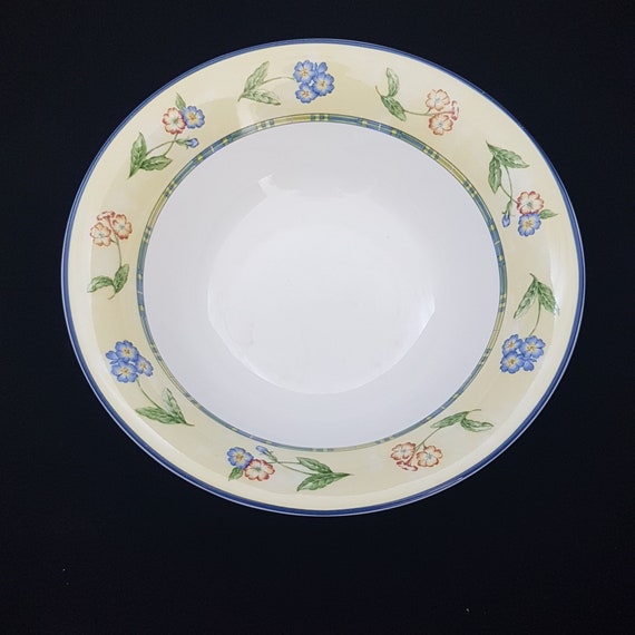 Vintage Grafton Living Highland Border Bone China Soup Cereal Bowls: Set of 4, England