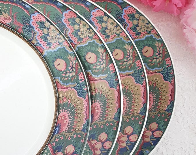 4pc Mikasa Garden Frenzy Stoneware Dinner Plates Set - Vintage Farmhouse Tableware